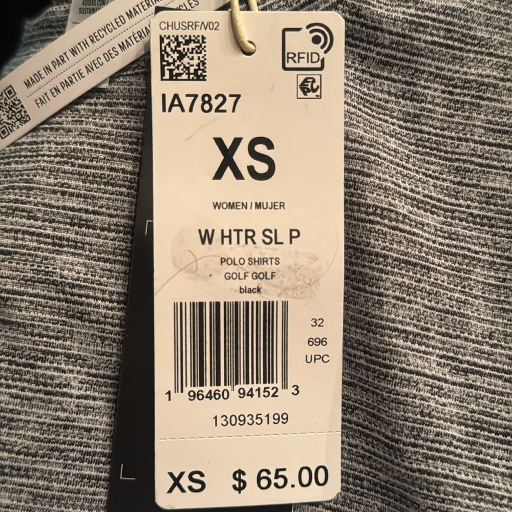 NWT Women's Adidas Heathered Mock Neck Golf Polo - Picture 8 of 8